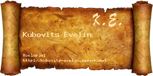 Kubovits Evelin névjegykártya
